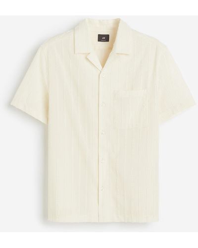 H&M Structuurgeweven Casual Overhemd - Wit