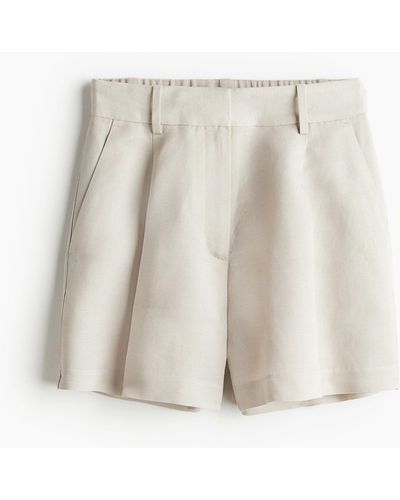H&M Shorts aus Leinenmix - Weiß