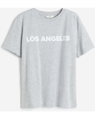 H&M T-Shirt mit Print - Grau