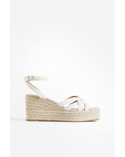 H&M Espadrilles mit Keilabsatz - Weiß