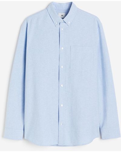 H&M Overhemd Van Oxfordkatoen - Blauw