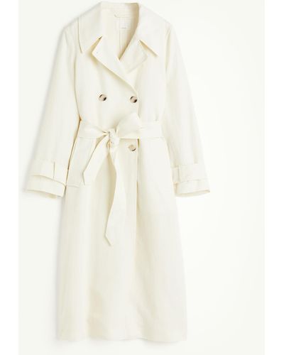 H&M Trenchcoat aus Leinenmix - Weiß