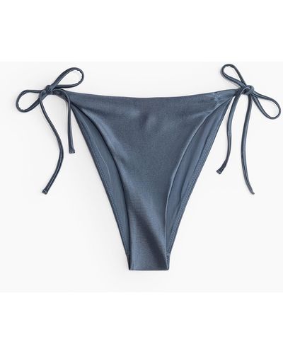 H&M Tie-Tanga Bikinihose - Blau