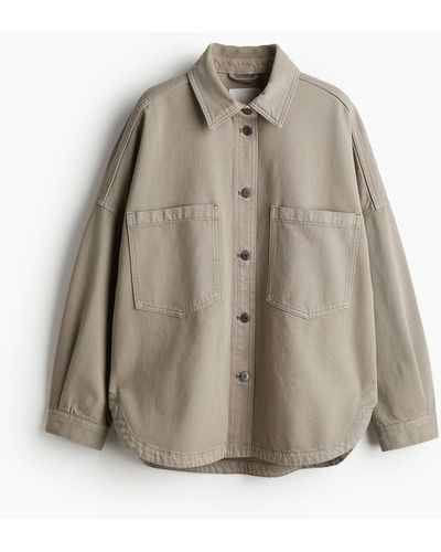 H&M Shacket in Loose Fit - Natur