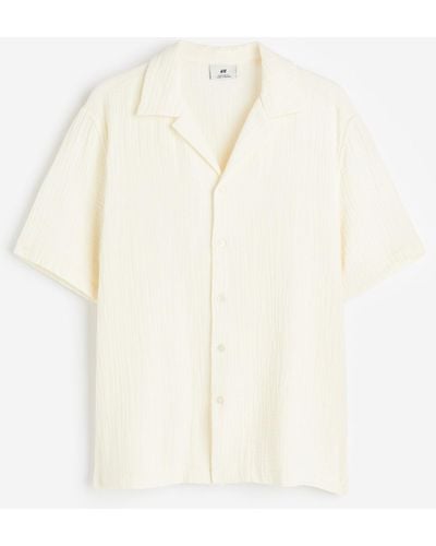 H&M Freizeithemd aus Musselin Regular Fit - Weiß
