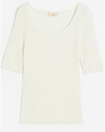 H&M Top Van Zijdemix - Wit