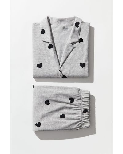H&M Gemusterter Pyjama - Grau