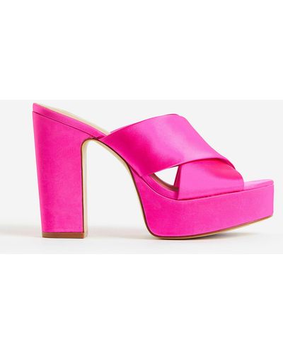 H&M Mules mit Plateau - Pink