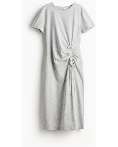 H&M T-Shirt-Kleid mit Kordelzugdetail - Weiß