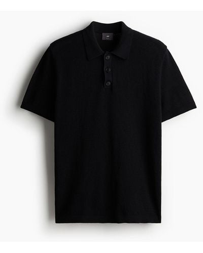 H&M Poloshirt in Slim Fit - Schwarz