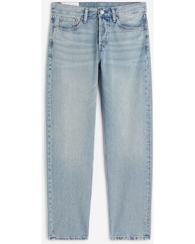 H&M Straight Regular Jeans - Bleu