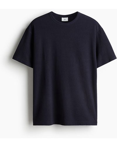 H&M T-Shirt in Loose Fit - Blau