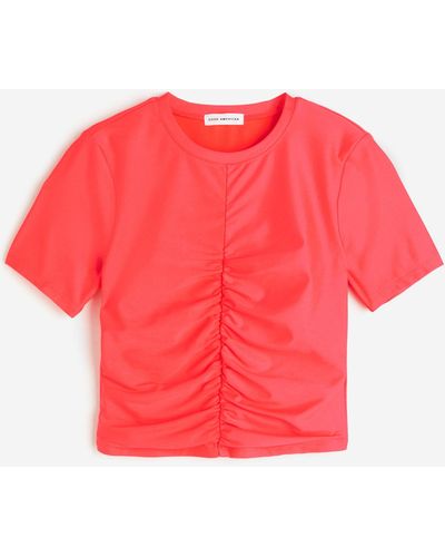 H&M Ruched Crop Tee - Rood