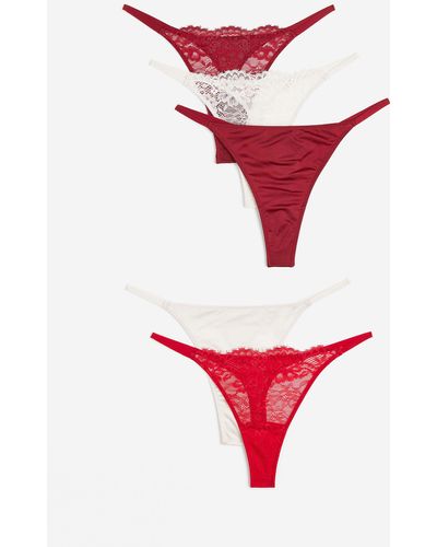 H&M 5er-Pack Tangas - Rot