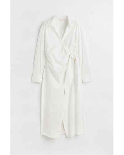 H&M Blusenkleid aus Leinenmix - Weiß