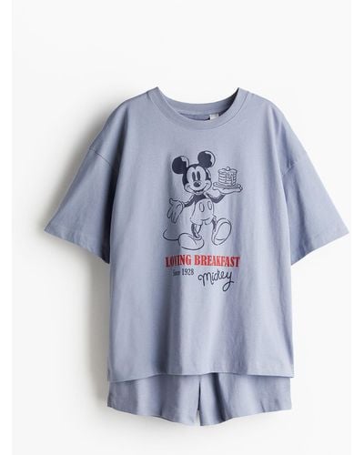 H&M Bedruckter Pyjama - Blau