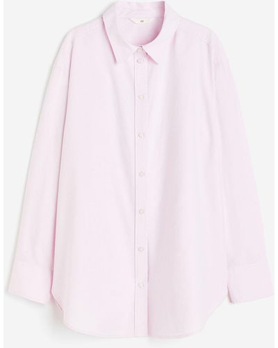 H&M Overhemdblouse Van Oxfordkatoen - Roze