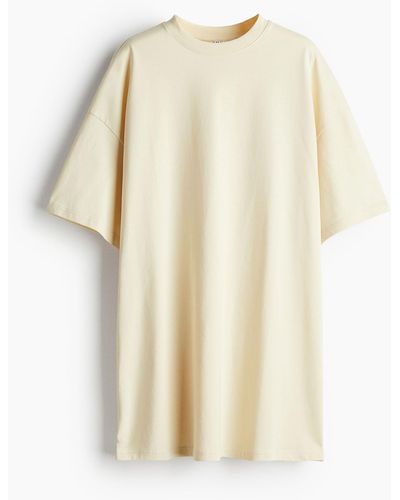 H&M Oversized T-Shirt-Kleid - Natur