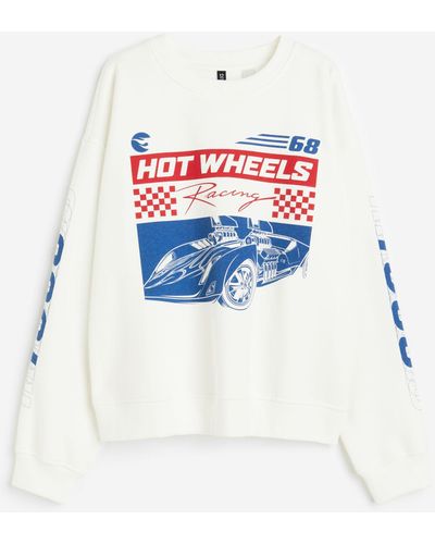 H&M Sweatshirt mit Print - Weiß