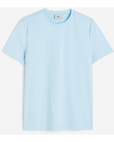 H&M T-shirt Slim Fit en coton pima - Bleu