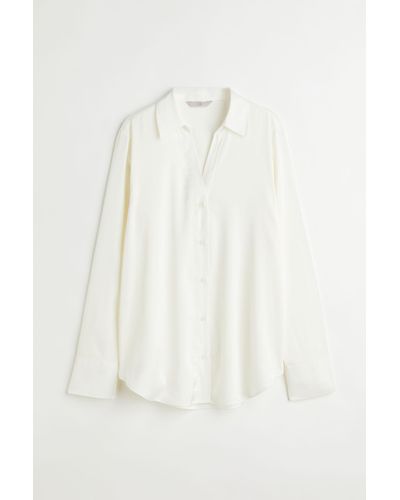 H&M Blouse à encolure en V - Blanc