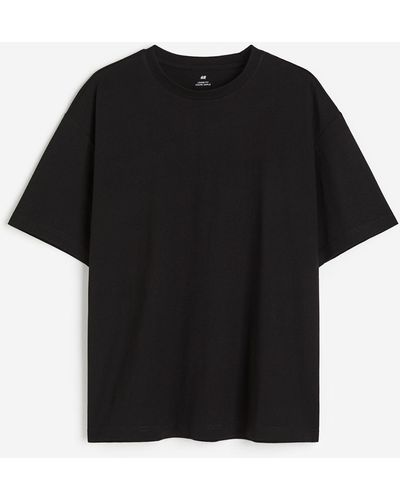 H&M T-Shirt in Loose Fit - Schwarz