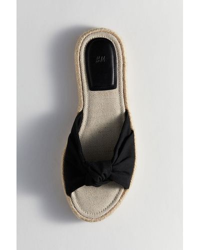 H&M Espadrille-slippers Met Geknoopt Detail - Zwart