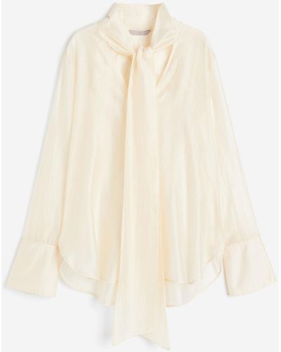 H&M Bluse mit Bindebändern - Weiß