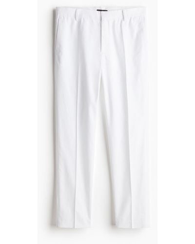 H&M Elegante Hose aus Leinenmix in Slim Fit - Weiß