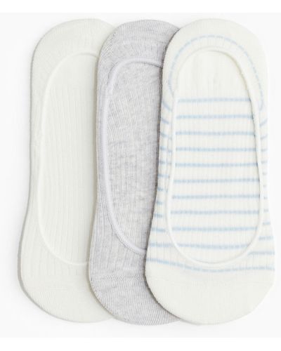 H&M 3er-Pack Weit ausgeschnittene Socken - Weiß