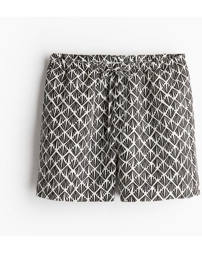 H&M Short en lin mélangé avec taille élastique - Blanc