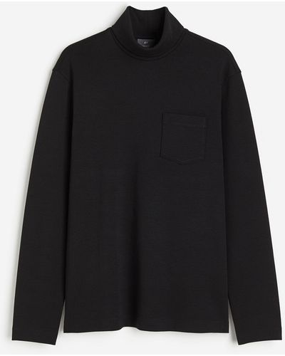 H&M T-shirt col roulé Regular Fit - Noir