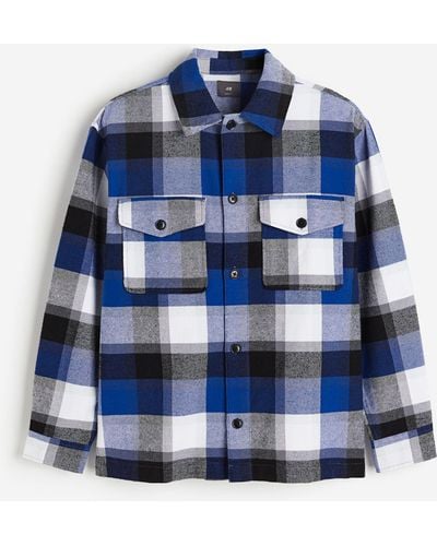 H&M Twill-Overshirt in Loose Fit - Blau