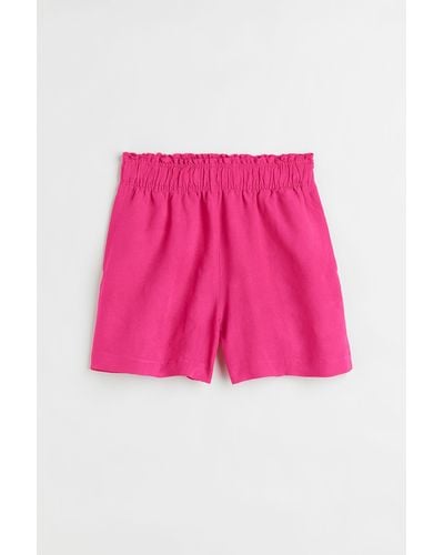 H&M Shorts aus Leinenmix - Pink