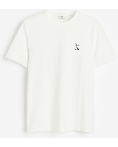 H&M COOLMAX T-Shirt in Regular Fit - Weiß