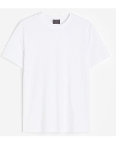 H&M T-Shirt aus Pima-Baumwolle Slim Fit - Weiß