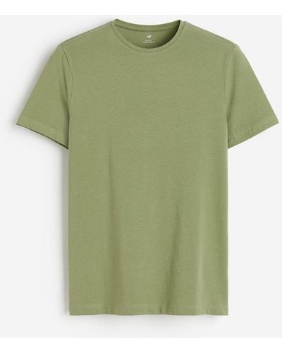 H&M T-Shirt in Slim Fit - Grün