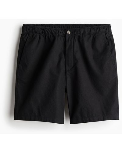 H&M Shorts aus Leinenmix Regular Fit - Schwarz