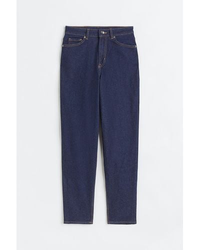 H&M Mom Loose-fit High Ankle Jeans - Blau