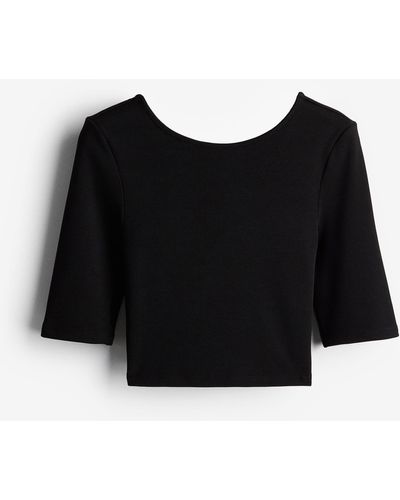 H&M Shirt mit tiefem Rückenausschnitt - Schwarz