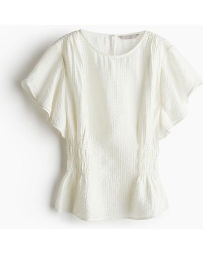 H&M Bluse aus Strukturstoff - Weiß