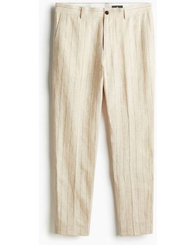 H&M Anzughose aus Leinen in Regular Fit - Natur