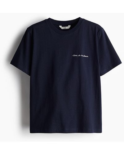 H&M T-Shirt mit Print - Blau