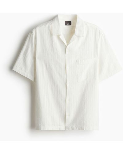 H&M Freizeithemd aus Leinenmix in Regular Fit - Weiß