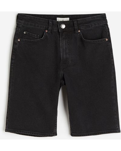 H&M Slim Regular Denim Short - Zwart