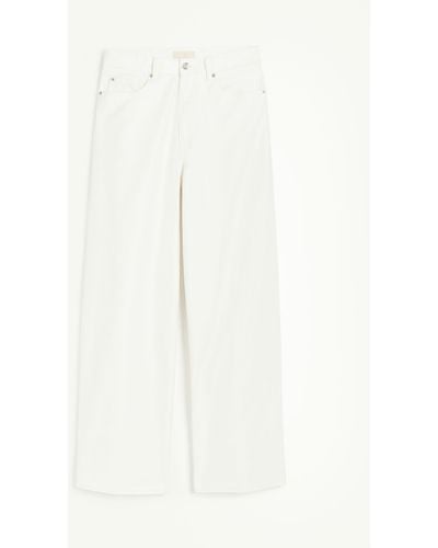 H&M Coated Wide Regular Jeans - Weiß