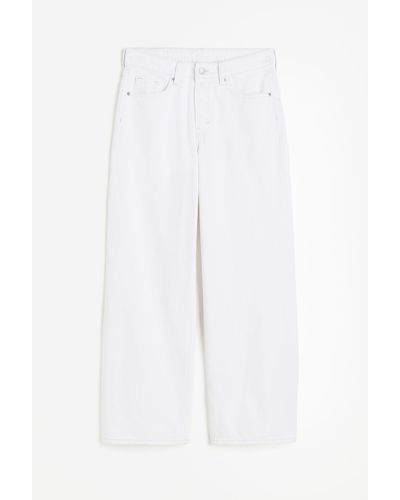 H&M Baggy Wide Low Jeans - Blanc