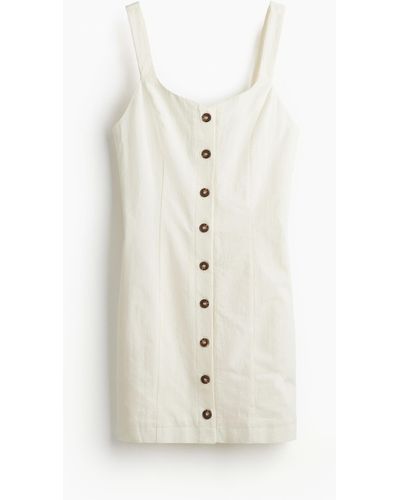 H&M Robe à boutons en coton - Blanc