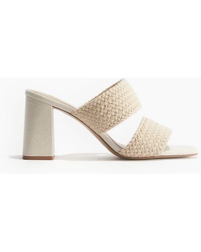 H&M Geflochtene Sandaletten mit Absatz - Weiß