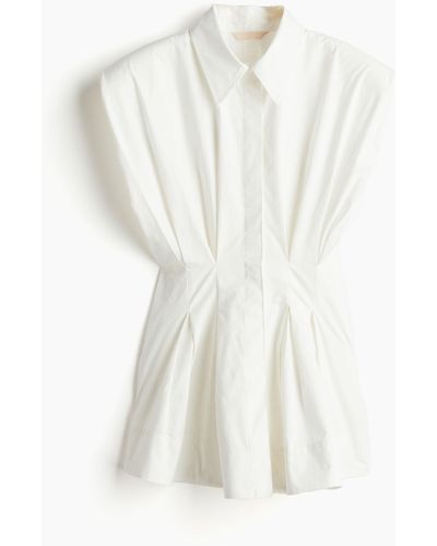 H&M Taillierte Baumwollbluse - Weiß